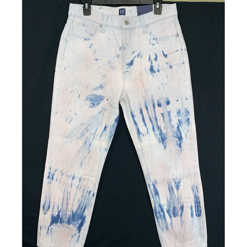 GAP Jeans Women Cheeky Straight High Rise 10/30 Jeans  Button Fly Pink Acid Wash